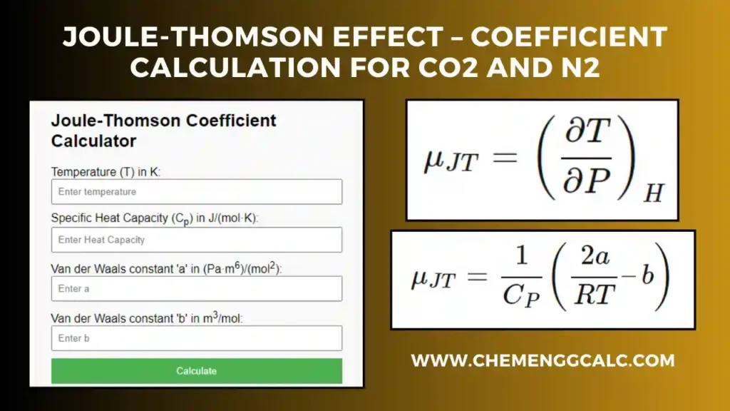 Joule-Thomson Effect – Coefficient Calculation for CO2 and N2