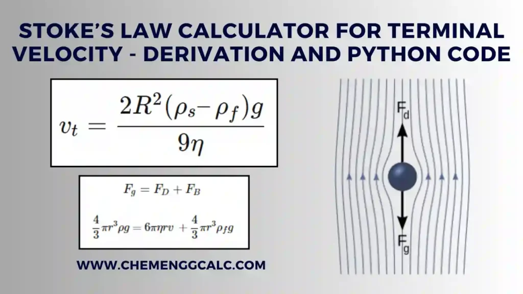 Stoke’s Law Calculator for Terminal Velocity - derivation and python code