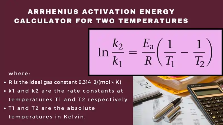 Arrhenius Activation Energy Calculator for two temperatures