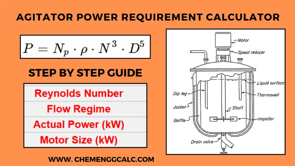 agitator power consumption calculator