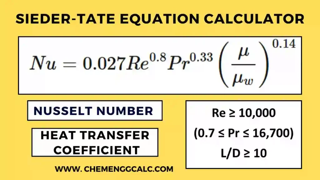sieder-tate equation calculator