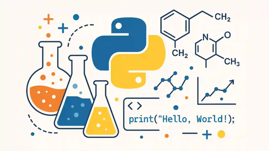 chemical flastks Simple Molecular Structures with the Python Logo and Code