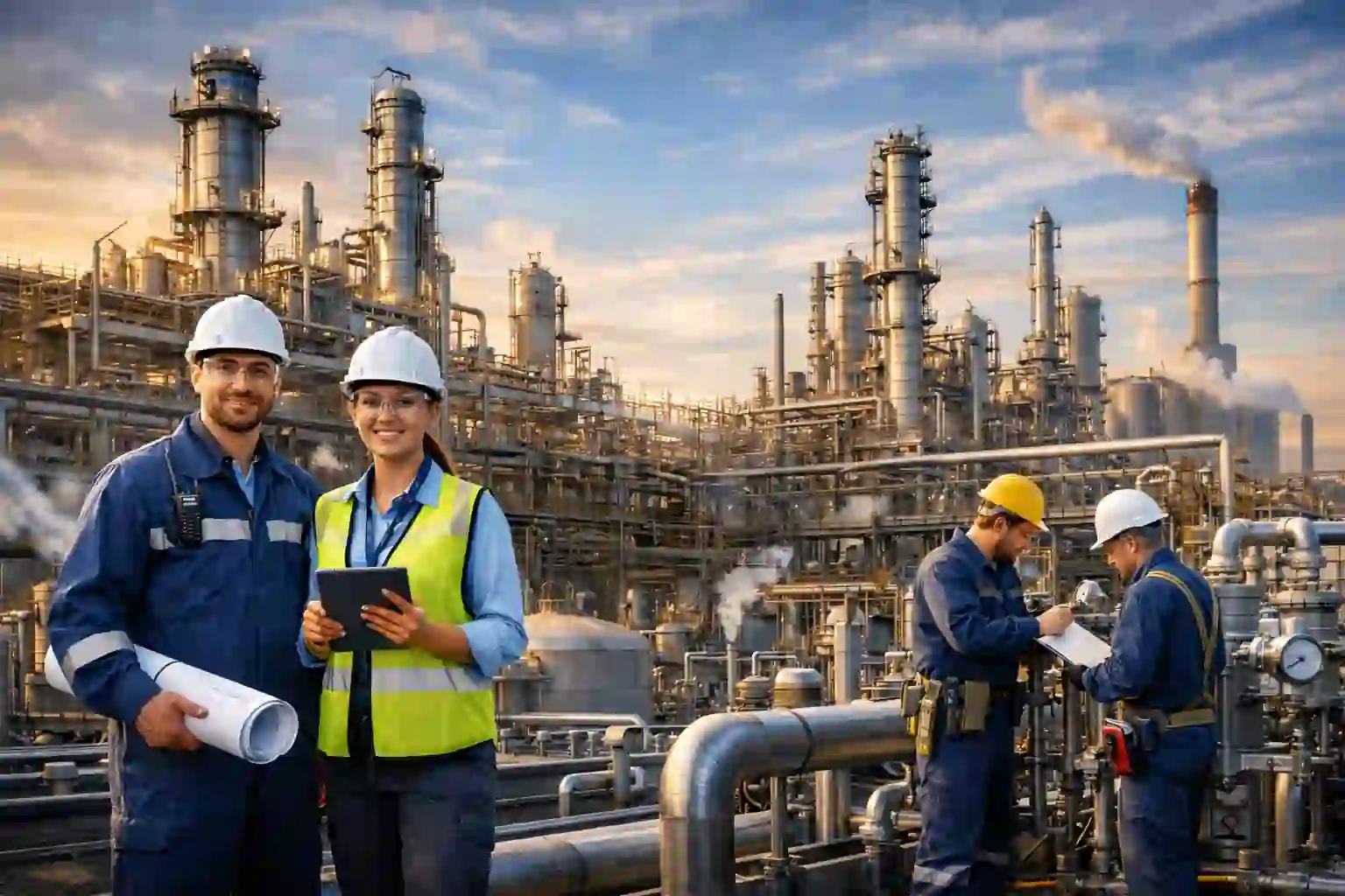 chemical-enigneering-industry-sunset-with-people